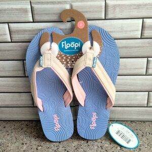 Blue/Beige/Pink Flip Flop Sandals